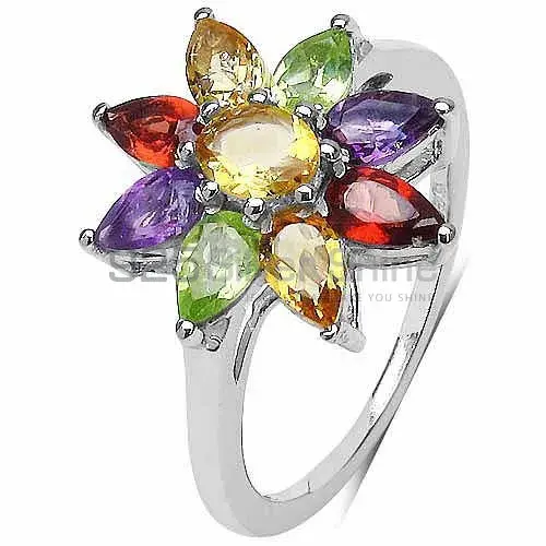 Solid 925 Silver Rings In Natural Multi Gemstone 925SR3350