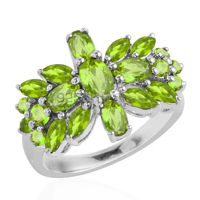 Solid 925 Silver Rings In Natural Peridot Gemstone 925SR1758