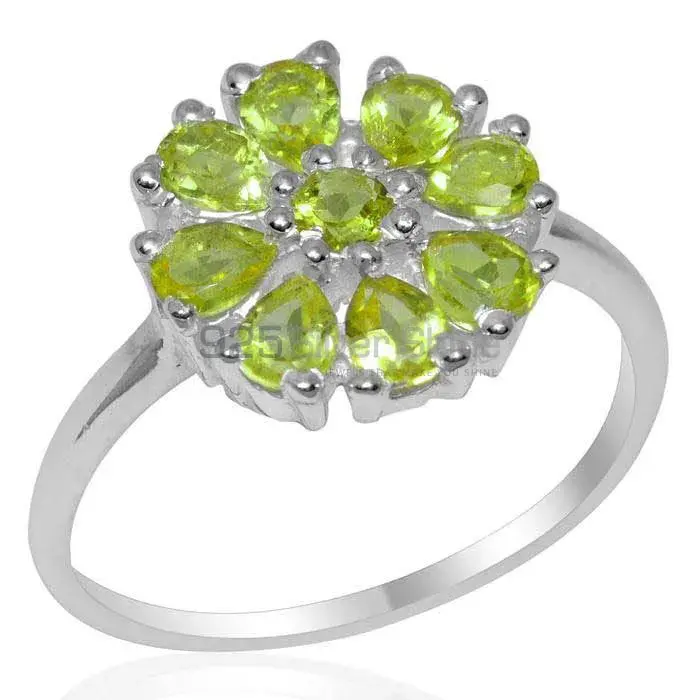 Solid 925 Silver Rings In Natural Peridot Gemstone 925SR2062