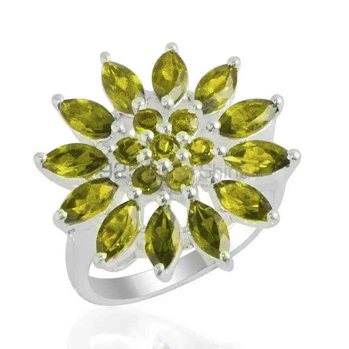 Solid 925 Silver Rings In Natural Peridot Gemstone 925SR2141