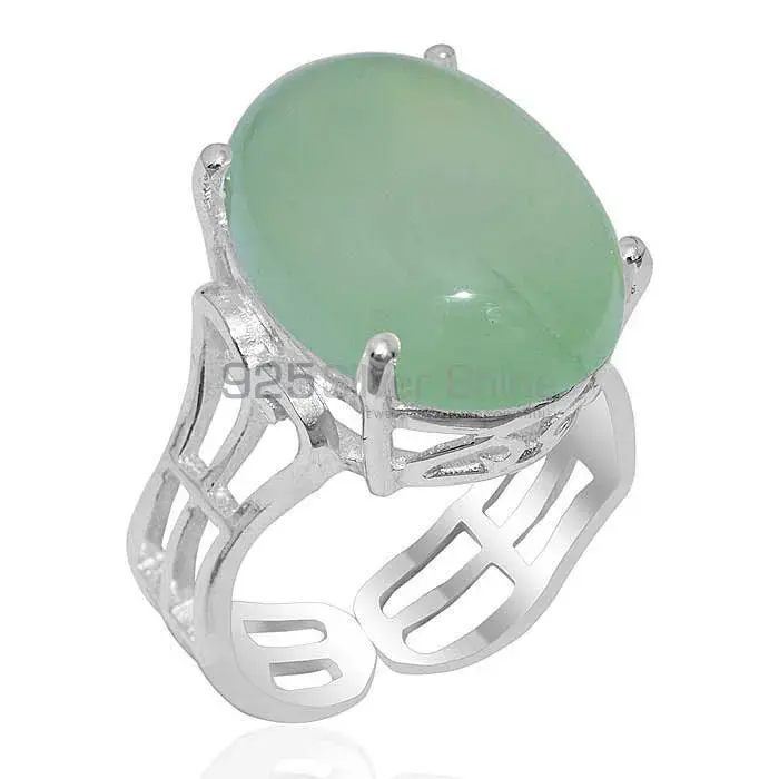 Solid 925 Silver Rings In Natural Prehnite Gemstone 925SR1904