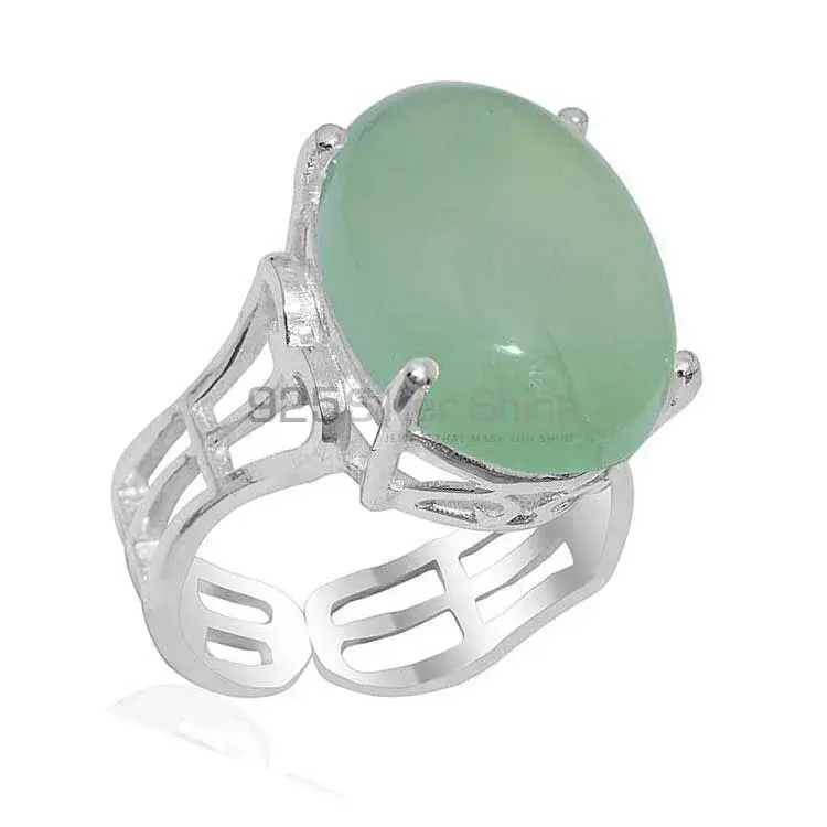 Solid 925 Silver Rings In Natural Prehnite Gemstone 925SR1904_0