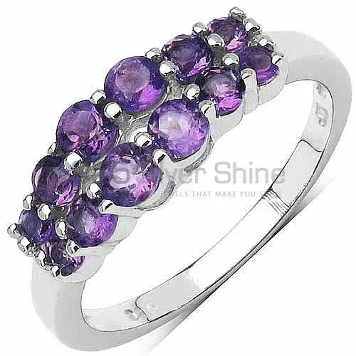 Solid 925 Silver Rings In Semi Precious Amethyst Gemstone 925SR3193_0