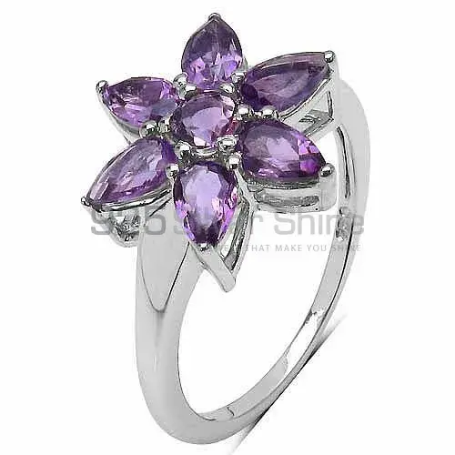 Solid 925 Silver Rings In Semi Precious Amethyst Gemstone 925SR3272_1