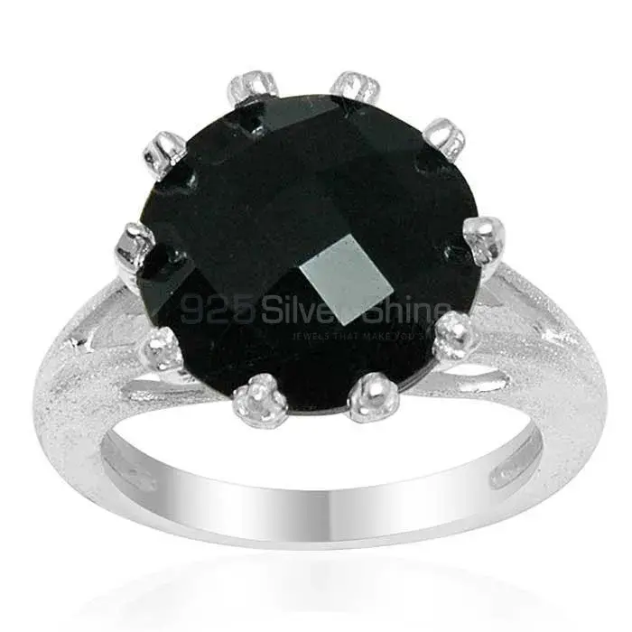 Solid 925 Silver Rings In Semi Precious Black Onyx Gemstone 925SR1601_0