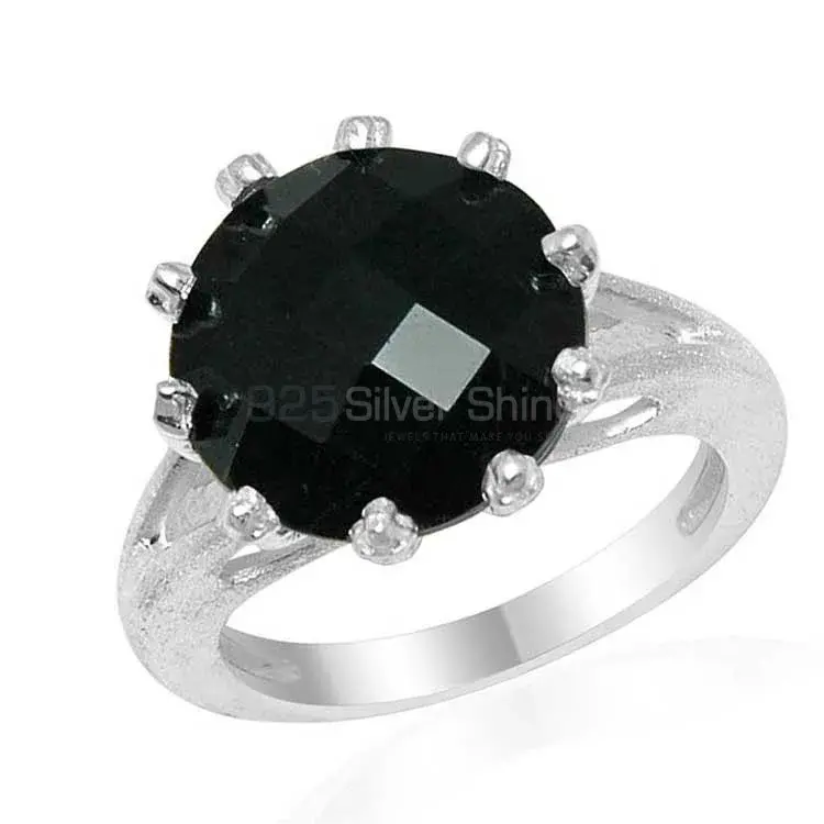 Solid 925 Silver Rings In Semi Precious Black Onyx Gemstone 925SR1601_1