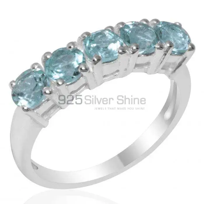 Solid 925 Silver Rings In Semi Precious Blue Topaz Gemstone 925SR1826