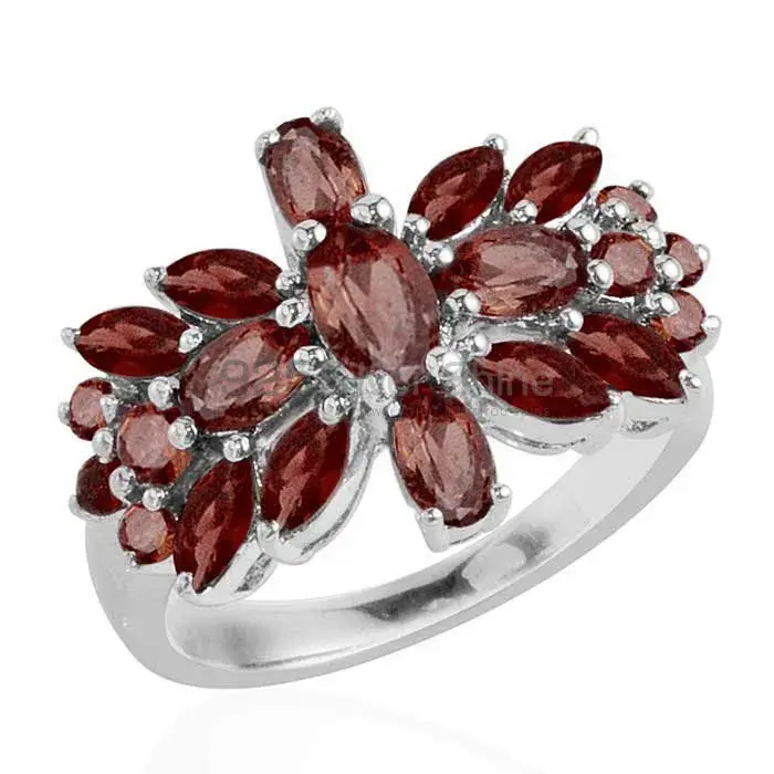 Solid 925 Silver Rings In Semi Precious Garnet Gemstone 925SR1759