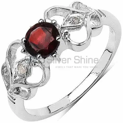 Natural Garnet Sterling Silver Rings Jewelry 925SR3178