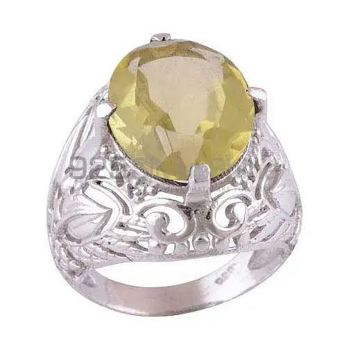 Solid 925 Silver Rings In Semi Precious Lemon Topaz Gemstone 925SR4097