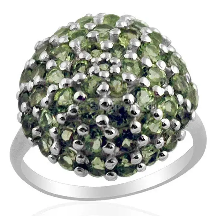 Solid 925 Silver Rings In Semi Precious Peridot Gemstone 925SR1443