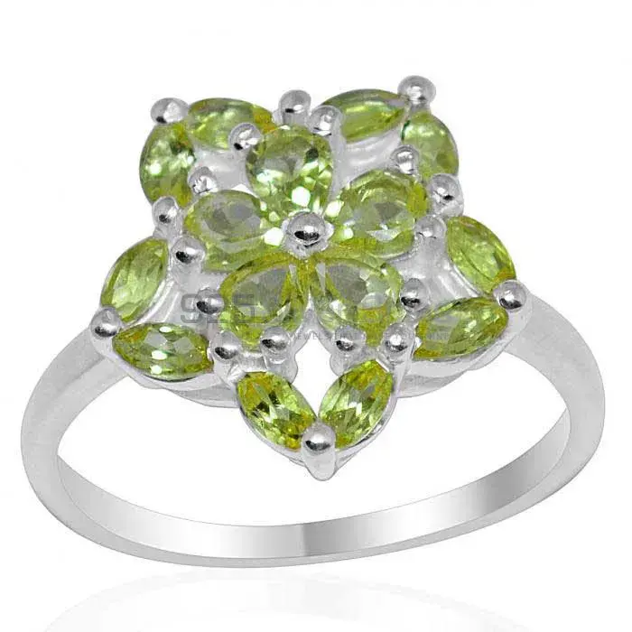 Solid 925 Silver Rings In Semi Precious Peridot Gemstone 925SR1680