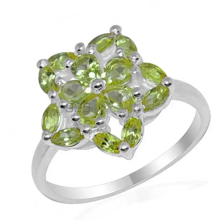 Solid 925 Silver Rings In Semi Precious Peridot Gemstone 925SR1680_1