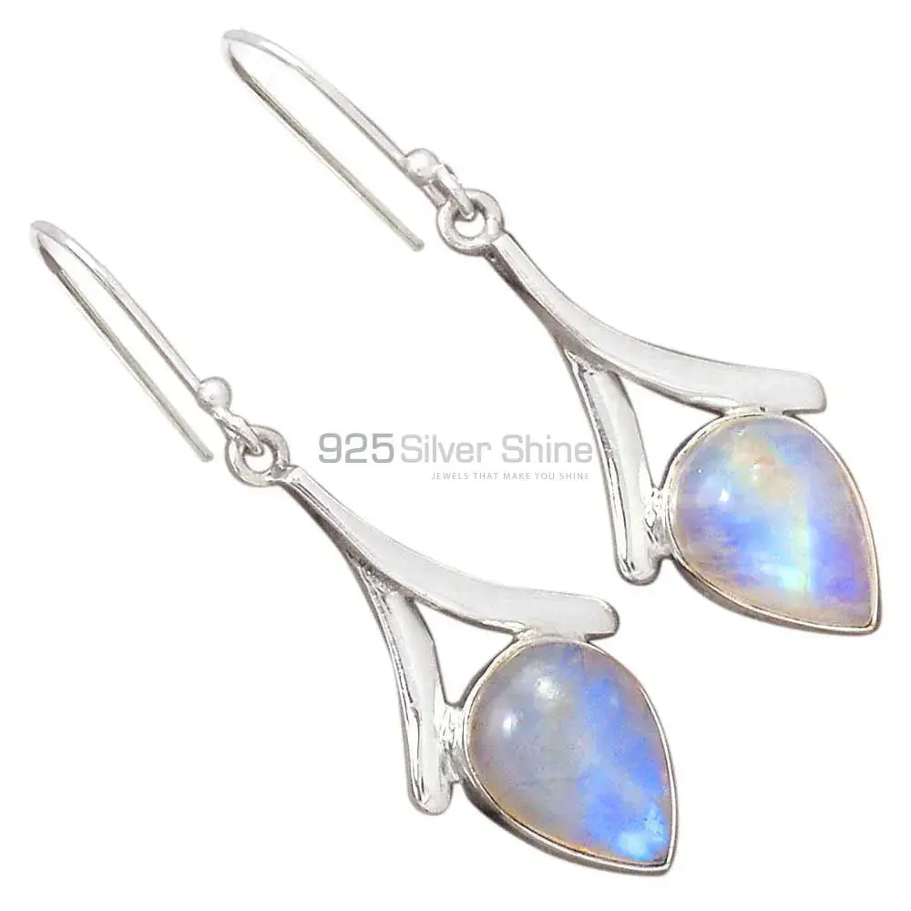 Solid 925 Sterling Silver Earrings Suppliers |Rainbow Moonstone Jewelry|_1