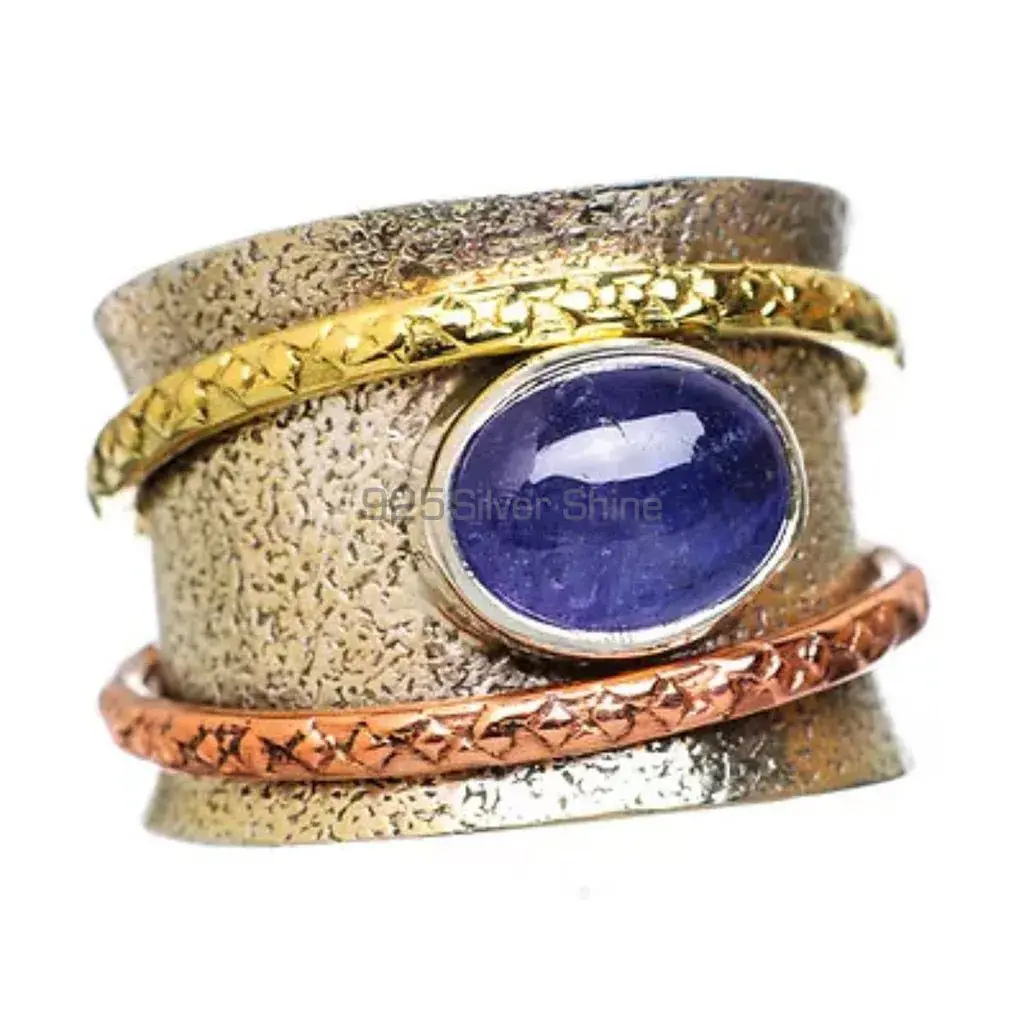 Solid Sterling Silver Spinner Rings With Tanzanite Gemstone SMR100