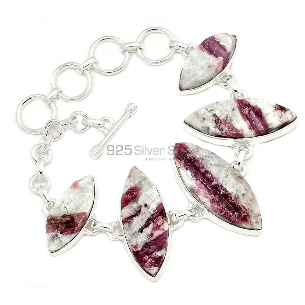 Solid Sterling Silver Top Quality Bracelets In cinnabar in Quartz Gemstone Jewelry 925SB291-3_0