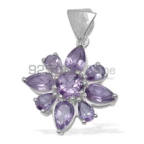 Solid Sterling Silver Top Quality Pendants In Amethyst Gemstone Jewelry 925SP1417
