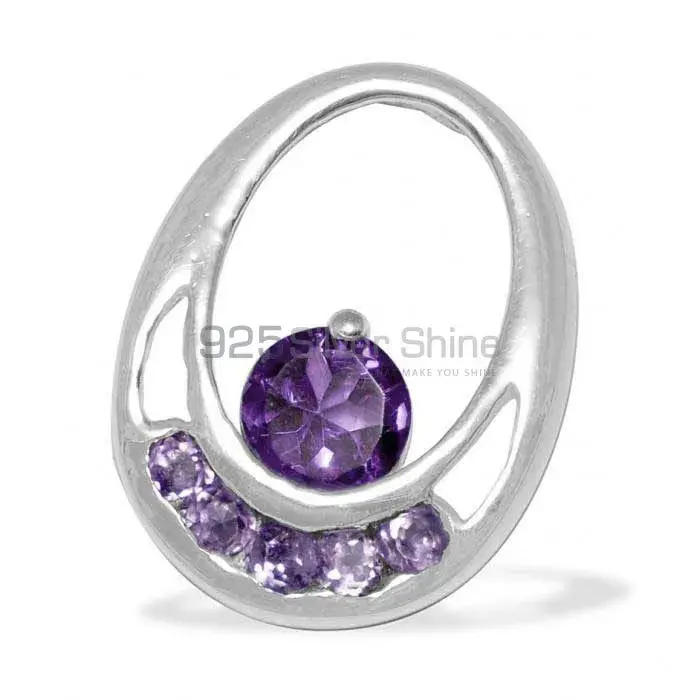 Solid Sterling Silver Top Quality Pendants In Amethyst Gemstone Jewelry 925SP1567