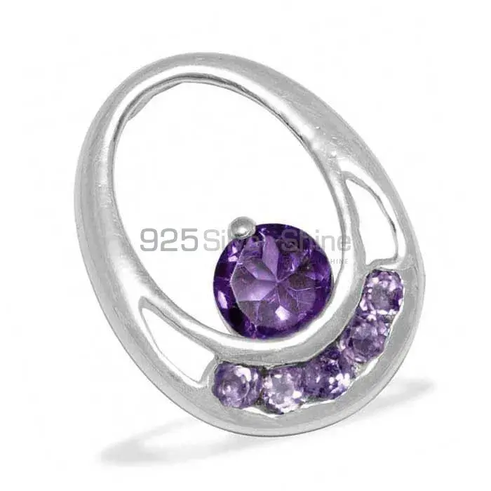 Solid Sterling Silver Top Quality Pendants In Amethyst Gemstone Jewelry 925SP1567_0