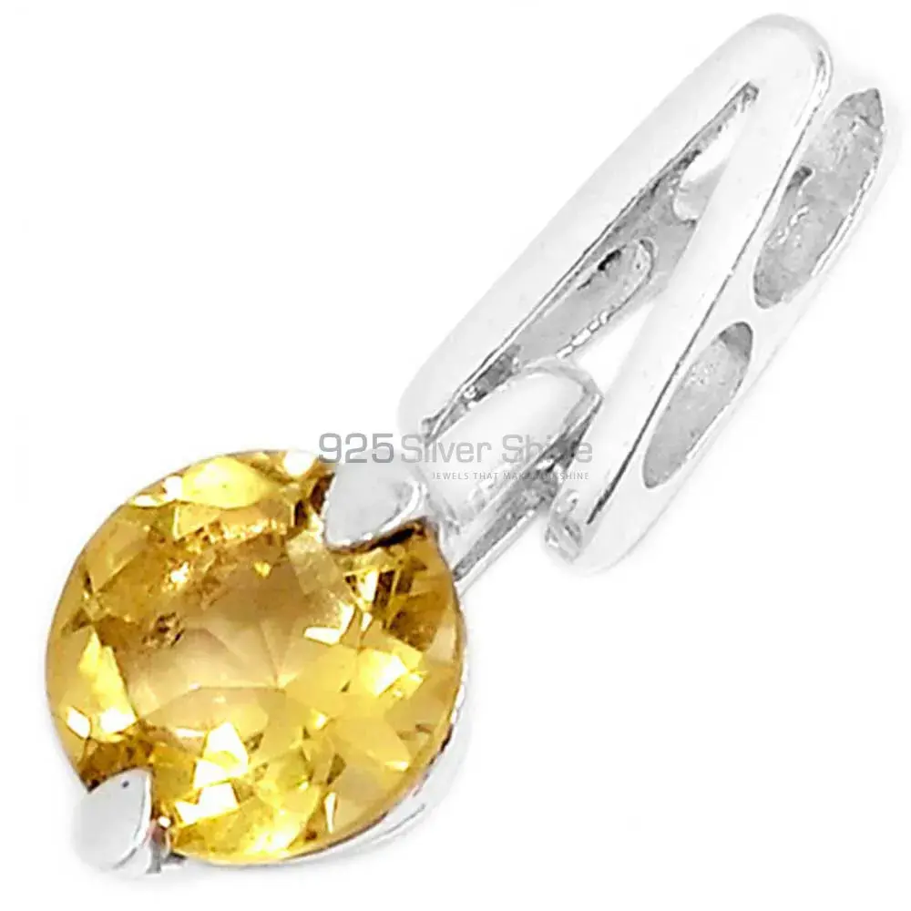 Solid Sterling Silver Pendants In Citrine Gemstone Jewelry 925SSP301-2_1