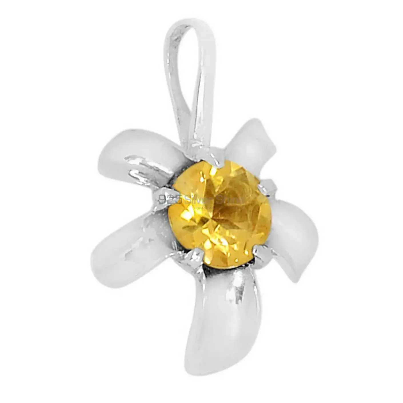 Solid Sterling Silver Pendants In Citrine Gemstone Jewelry 925SSP312-3_2