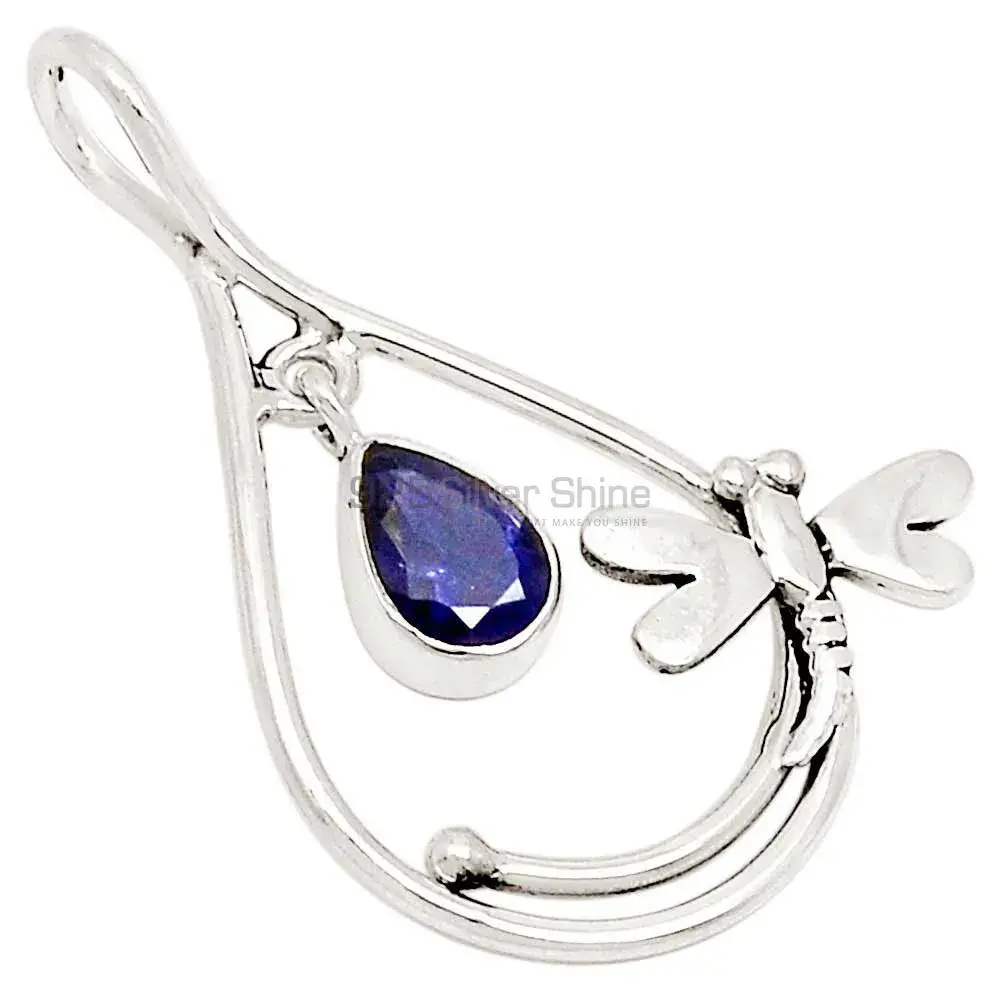 Solid Sterling Silver Pendants In Iolite Gemstone Jewelry 925SP105-5_0