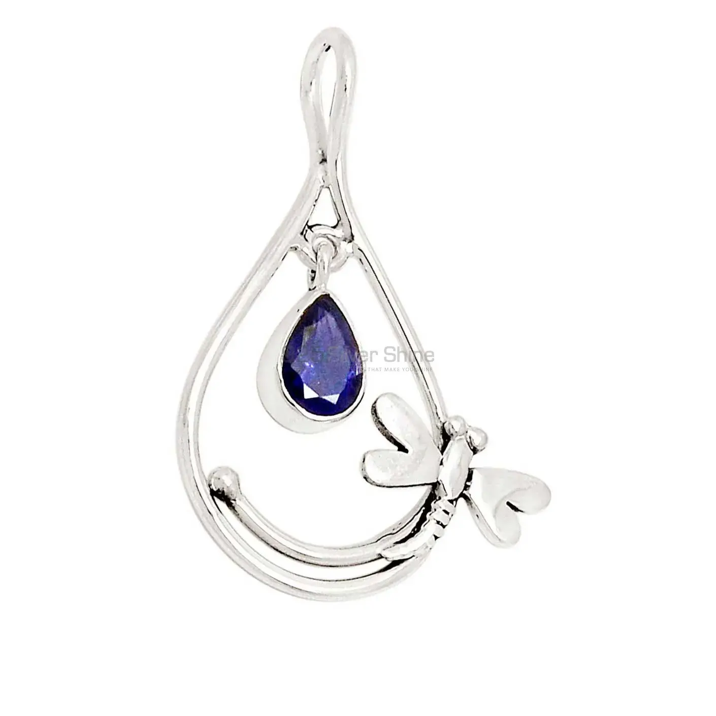 Solid Sterling Silver Top Quality Pendants In Iolite Gemstone Jewelry 925SP105-5_0