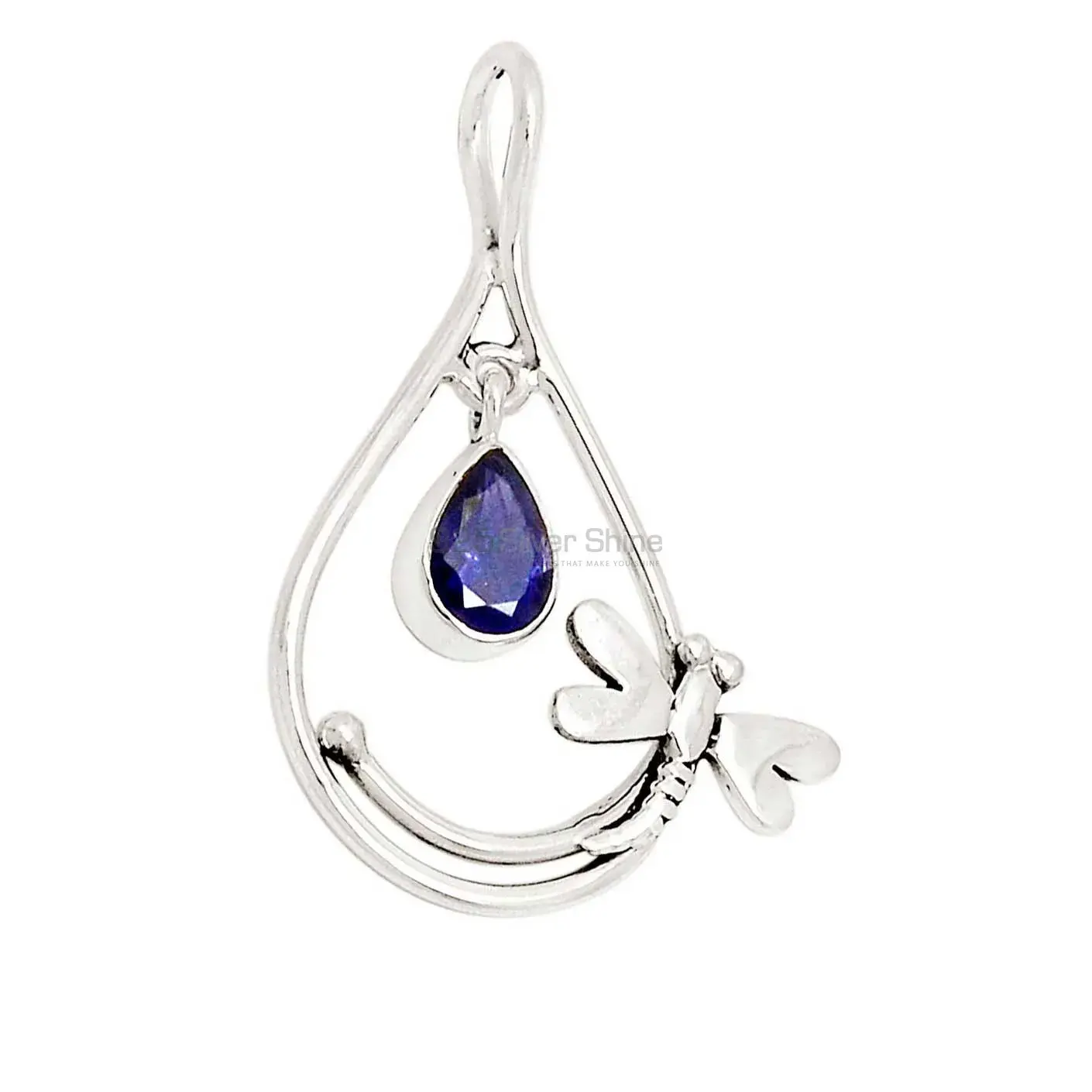 Solid Sterling Silver Pendants In Iolite Gemstone Jewelry 925SP105-5_1