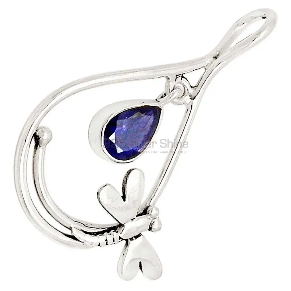 Solid Sterling Silver Pendants In Iolite Gemstone Jewelry 925SP105-5_2