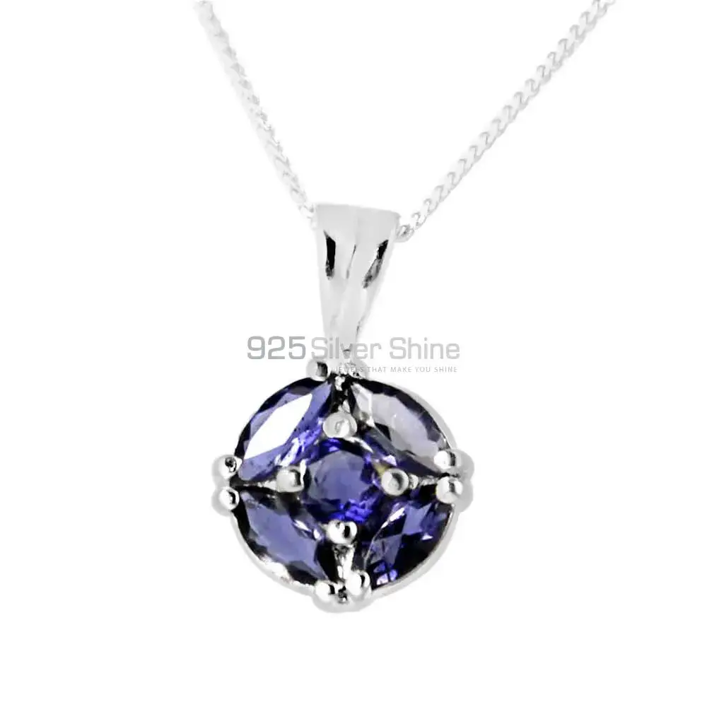 Solid Sterling Silver Pendants In Iolite Gemstone Jewelry 925SP237-4_0