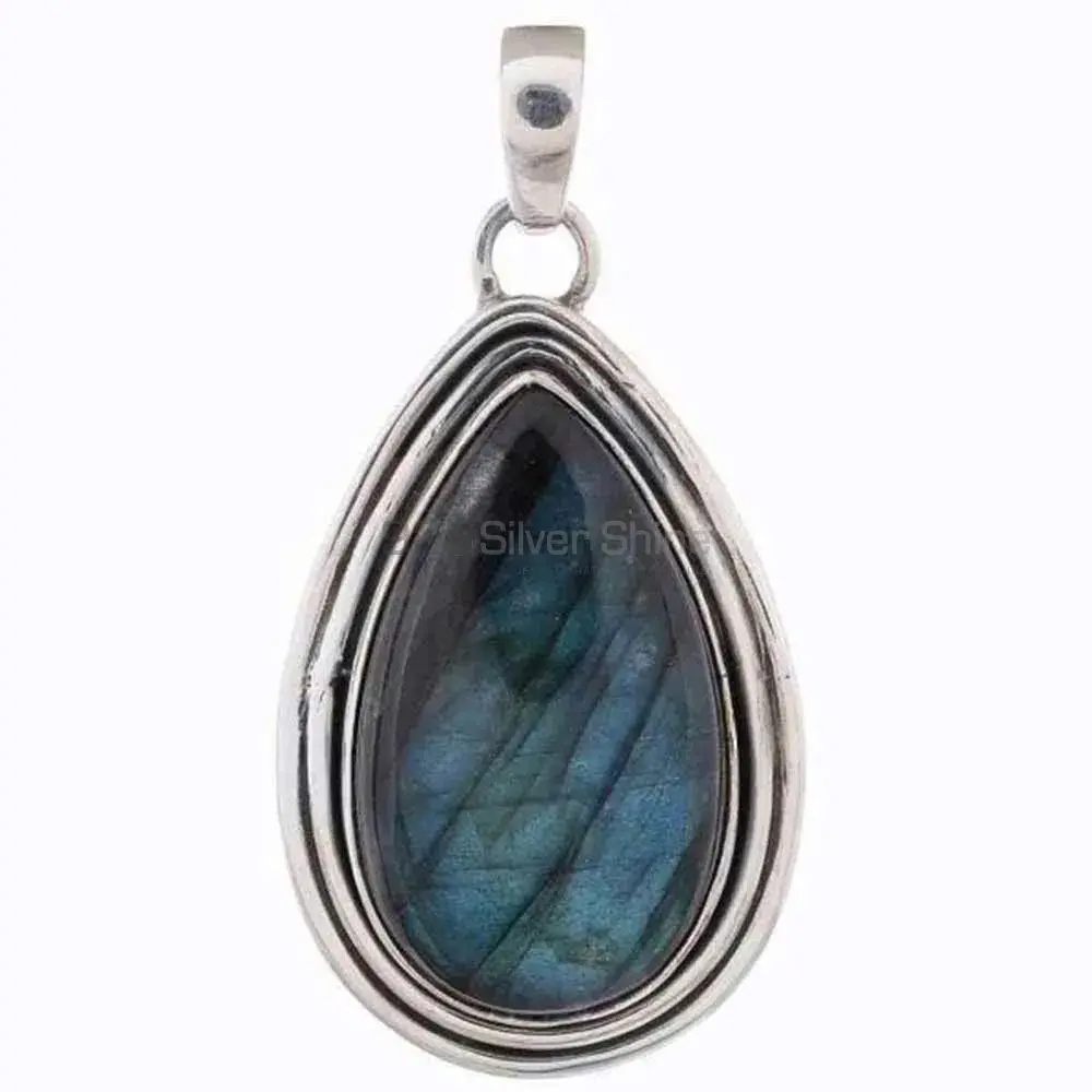 Solid Sterling Silver Top Quality Pendants In Labradorite Gemstone Jewelry 925SP203