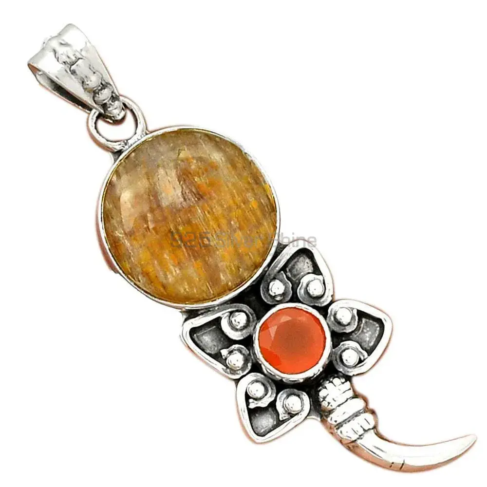 Solid Sterling Silver Pendants In Multi Gemstone Jewelry 925SP084-2_0