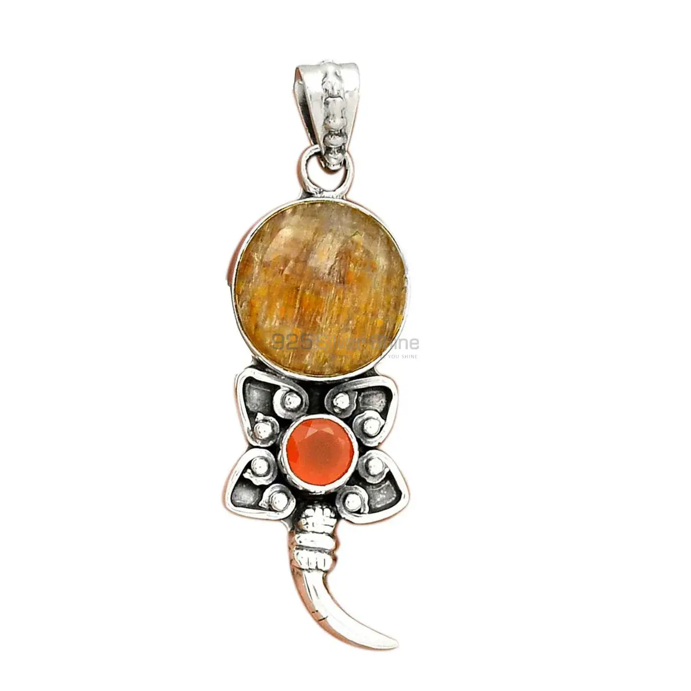 Solid Sterling Silver Pendants In Multi Gemstone Jewelry 925SP084-2_2