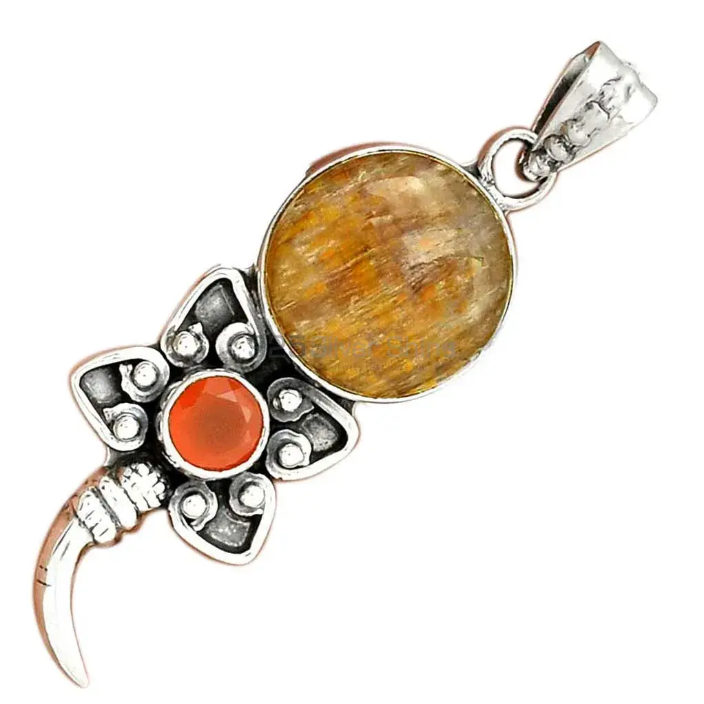 Solid Sterling Silver Pendants In Multi Gemstone Jewelry 925SP084-2_3