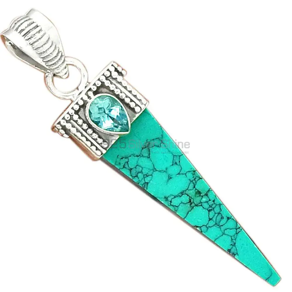 Solid Sterling Silver Pendants In Multi Gemstone Jewelry 925SP34-1_2