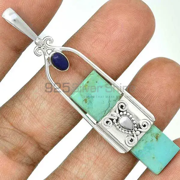 Solid Sterling Silver Pendants In Multi Gemstone Jewelry 925SP61-2_1