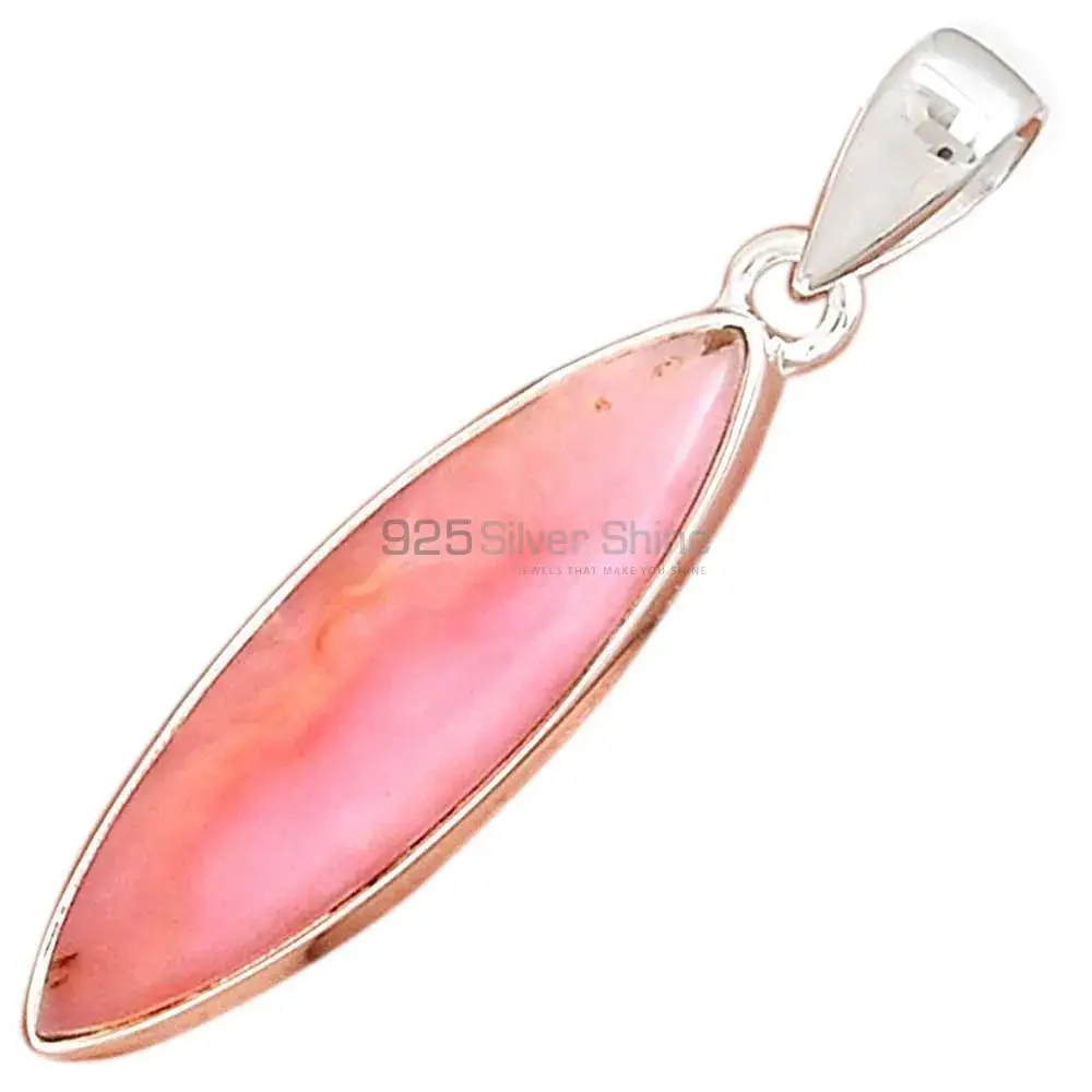 Solid Sterling Silver Top Quality Pendants In Pink Opal Gemstone Jewelry 925SP145_9