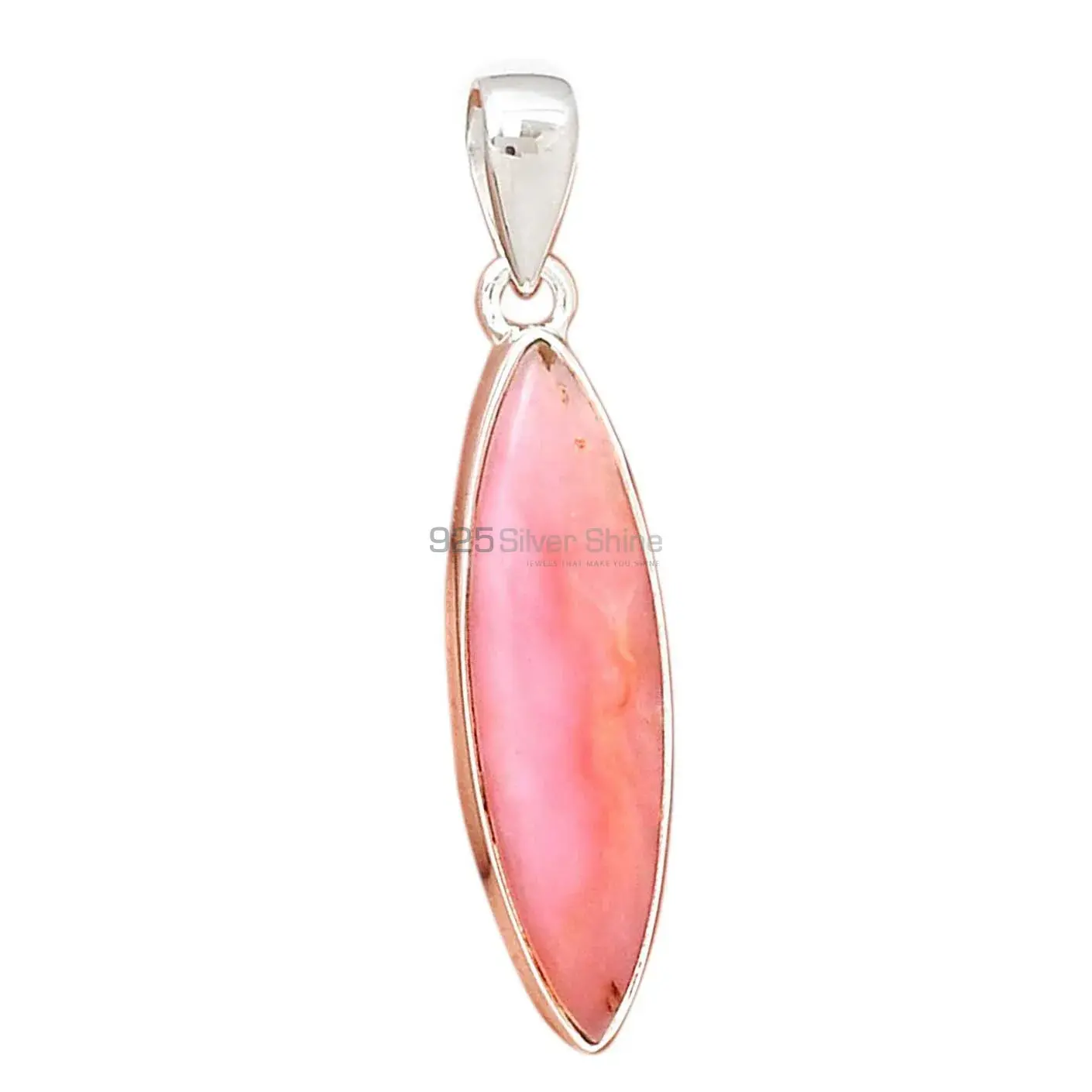 Solid Sterling Silver Top Quality Pendants In Pink Opal Gemstone Jewelry 925SP145_10