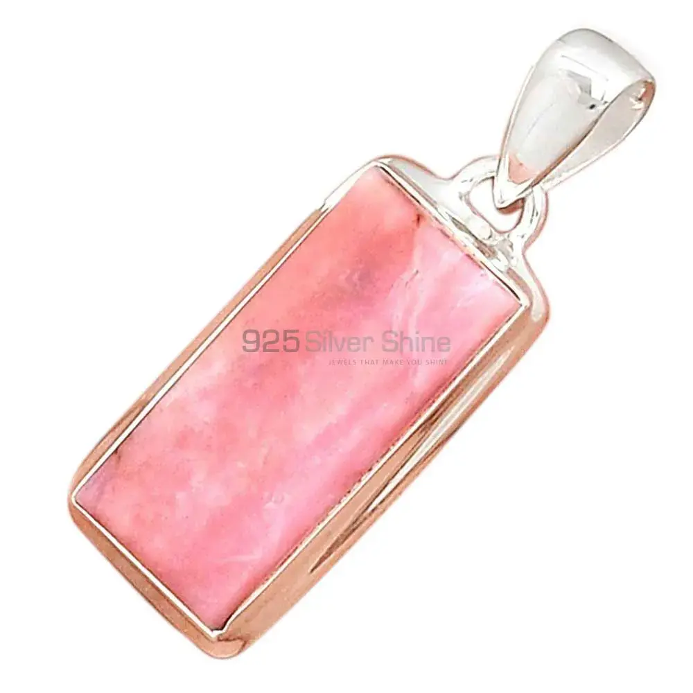 Solid Sterling Silver Top Quality Pendants In Pink Opal Gemstone Jewelry 925SP145_11