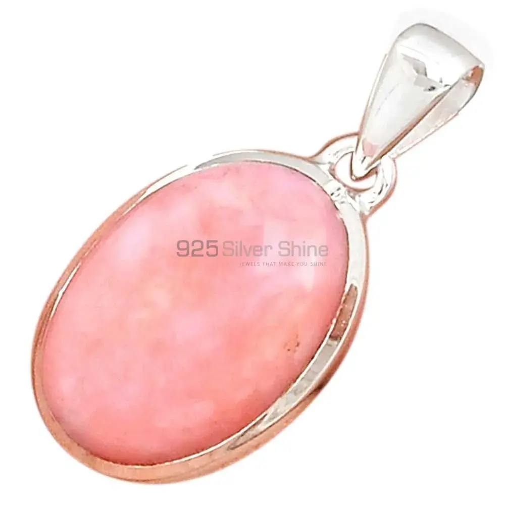 Solid Sterling Silver Top Quality Pendants In Pink Opal Gemstone Jewelry 925SP145_13
