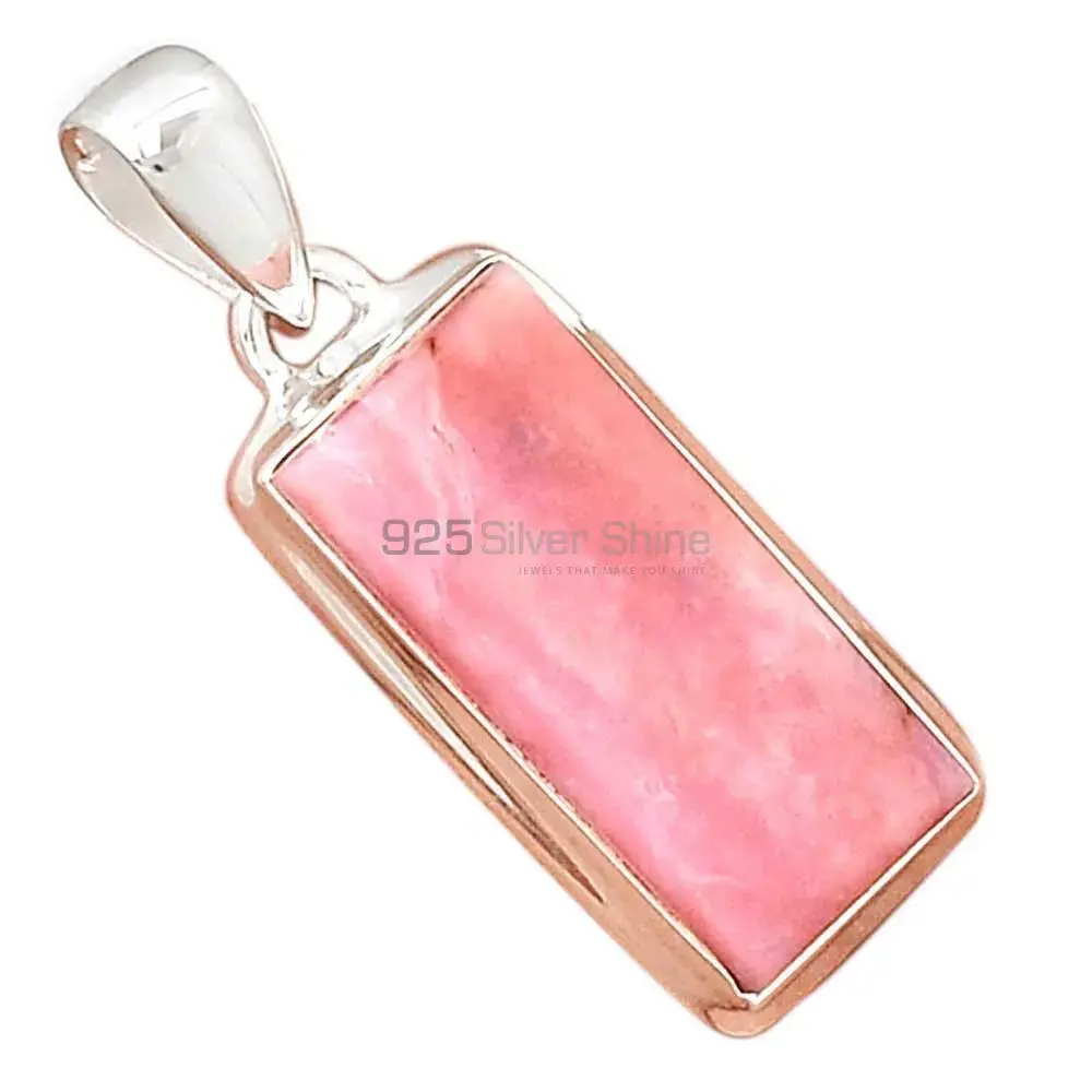 Solid Sterling Silver Top Quality Pendants In Pink Opal Gemstone Jewelry 925SP145_17