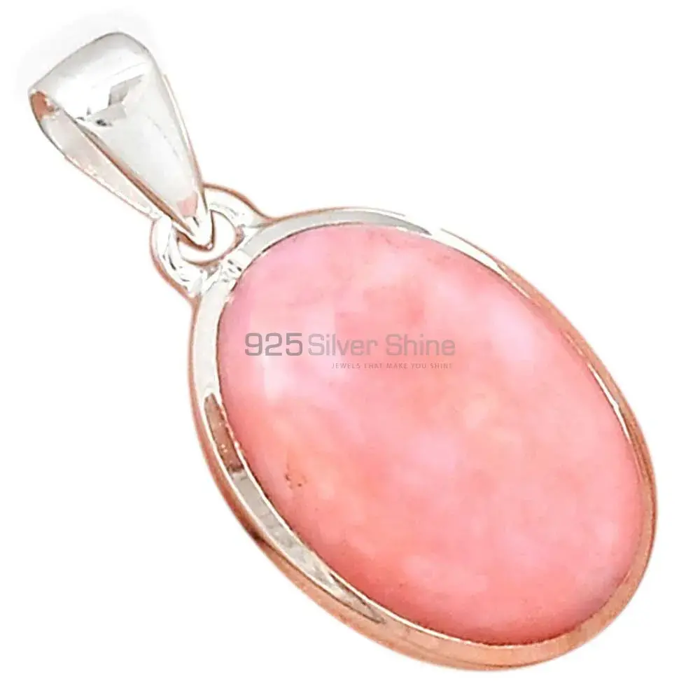 Solid Sterling Silver Pendants In Pink Opal Gemstone Jewelry 925SP145_19