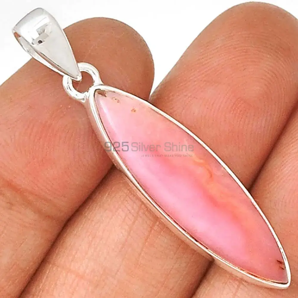Solid Sterling Silver Top Quality Pendants In Pink Opal Gemstone Jewelry 925SP145_4