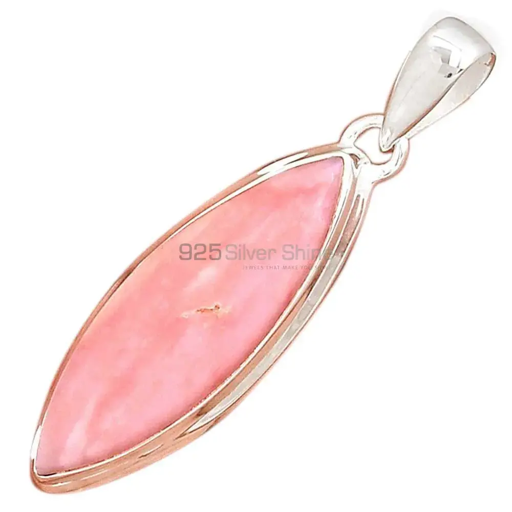 Solid Sterling Silver Top Quality Pendants In Pink Opal Gemstone Jewelry 925SP145_5