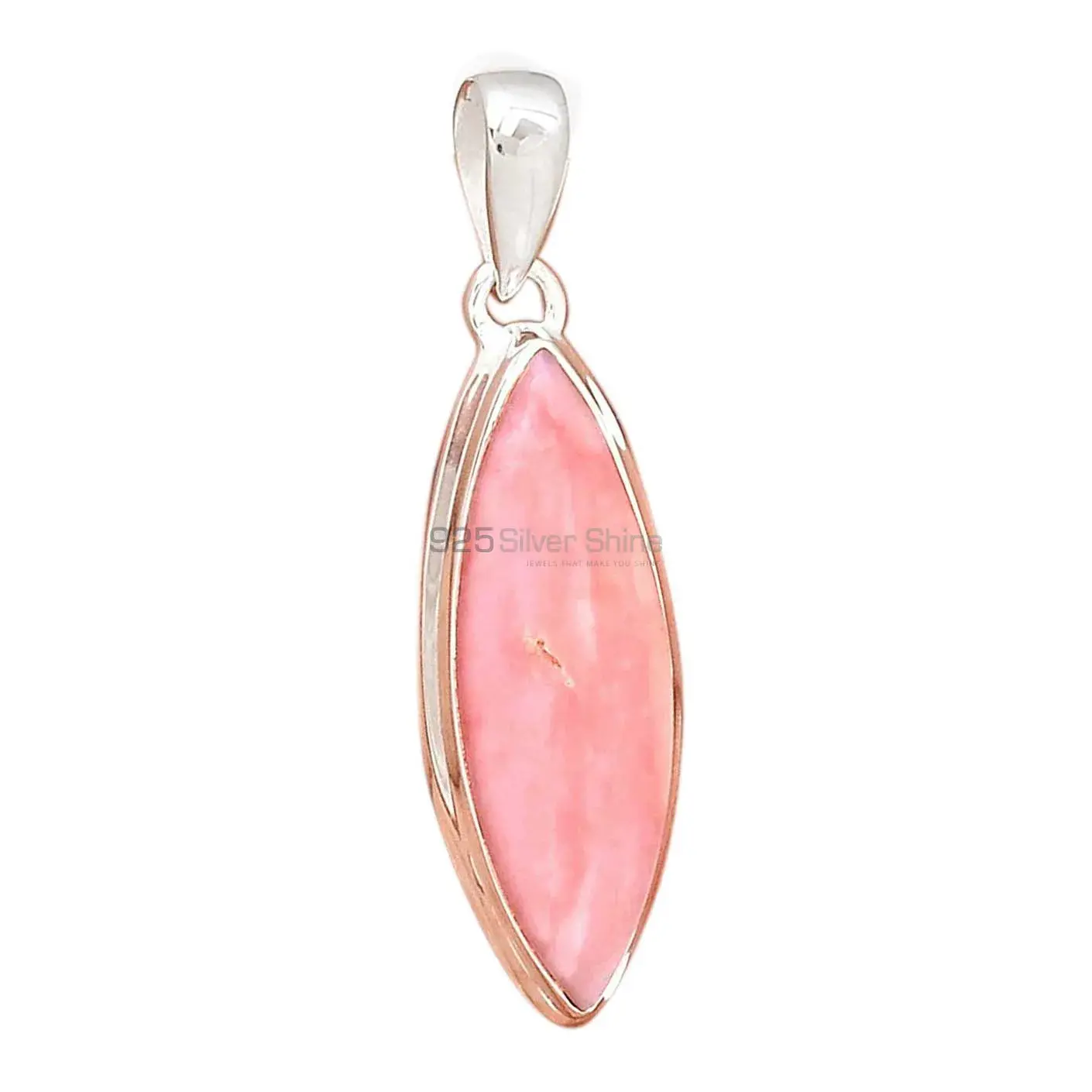 Solid Sterling Silver Top Quality Pendants In Pink Opal Gemstone Jewelry 925SP145_6