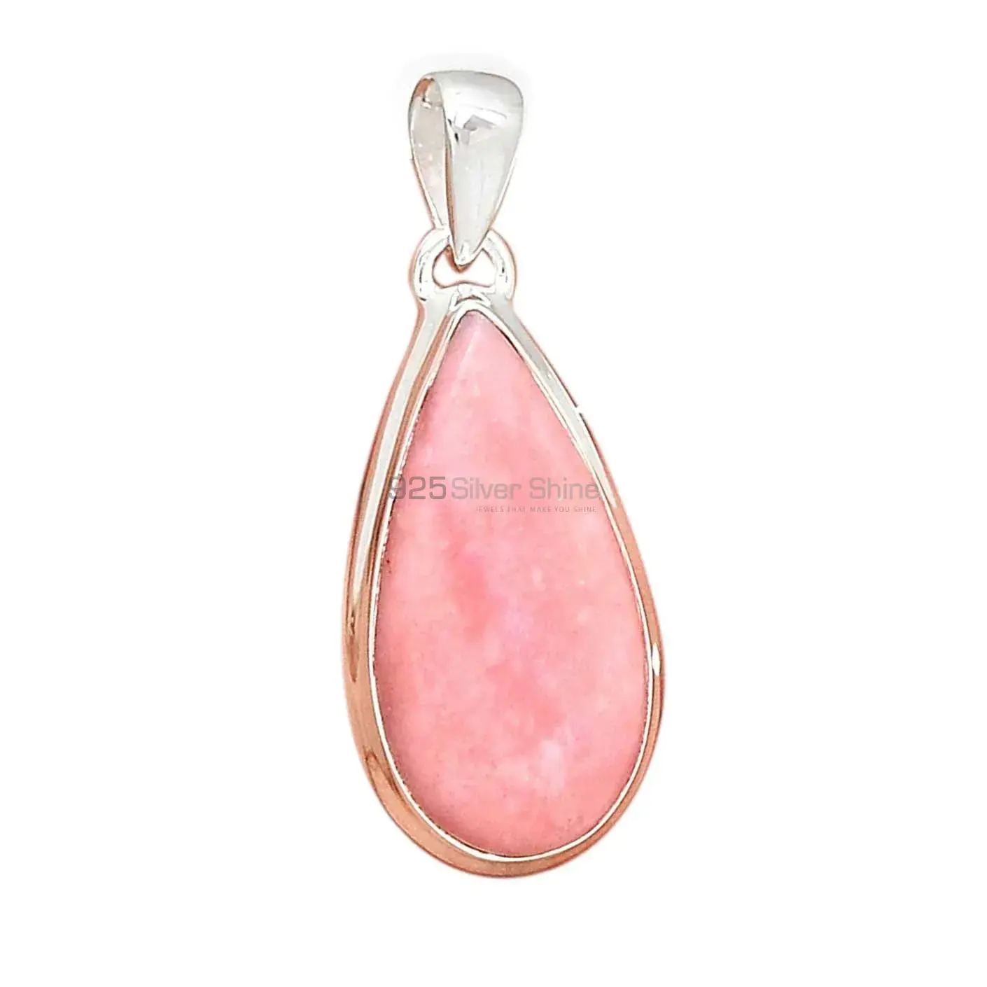 Solid Sterling Silver Pendants In Pink Opal Gemstone Jewelry 925SP145_9