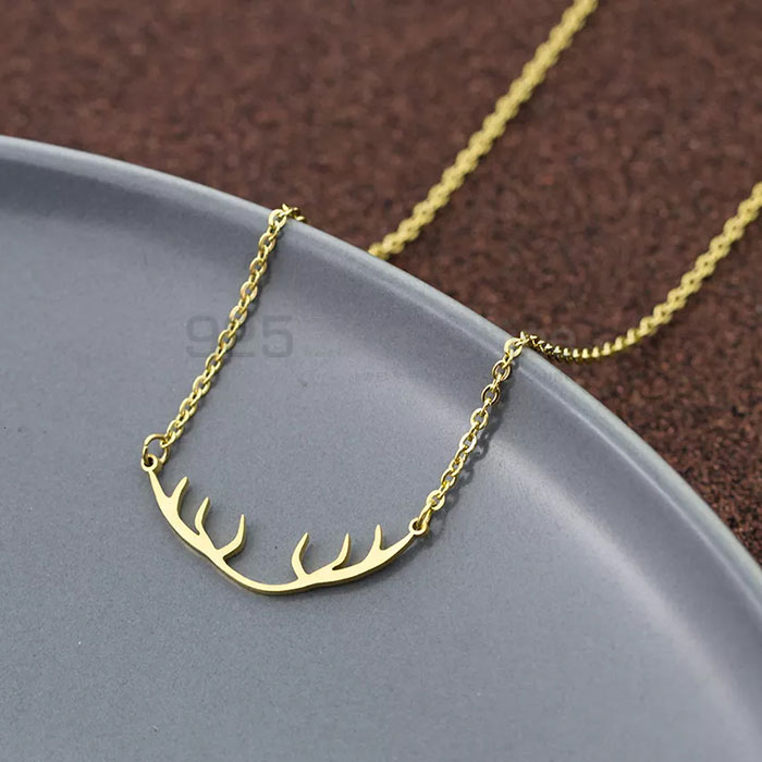 Stag Necklace, Animal Minimalist Necklace In 925 Sterling Silver AMN118