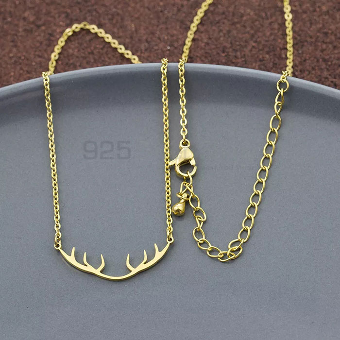 Stag Necklace, Best Selections Animal Minimalist Necklace In 925 Sterling Silver AMN118_0