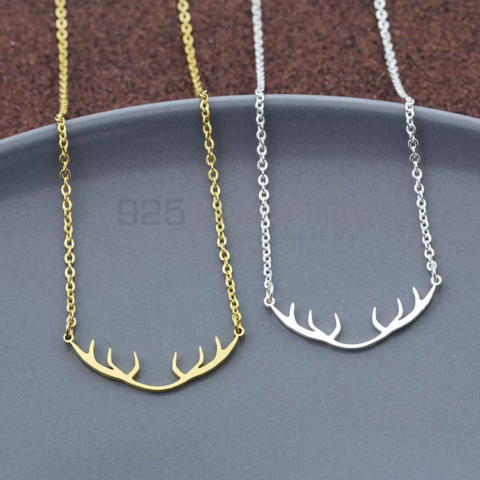 Stag Necklace, Animal Minimalist Necklace In 925 Sterling Silver AMN118_1