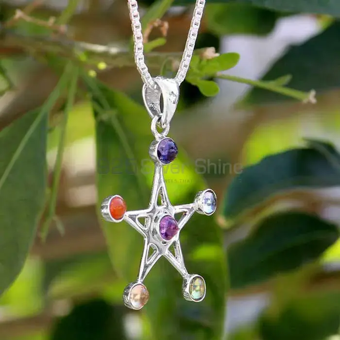 Star Chakra Meditation Pendant With Sterling Silver Jewelry SSCP120_2